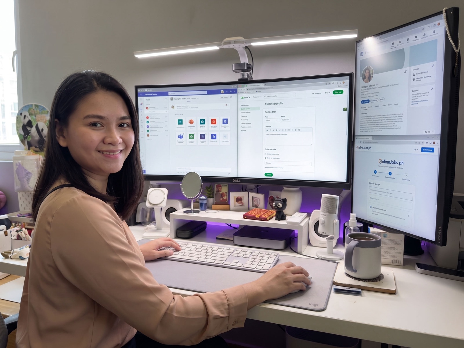 Anna working at her desk in Kuala Lumpur