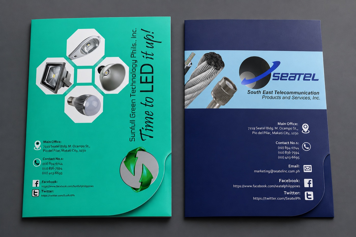 Seatel Brochure Cover — Print design